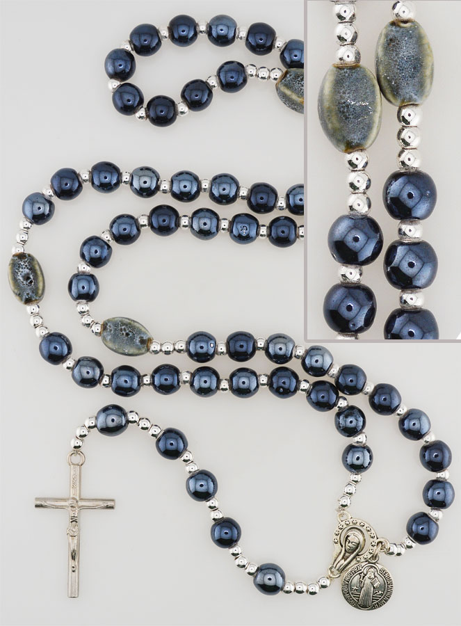 Chapelet de Saint Benoît en Perles Noires - 45cm (pic 1)