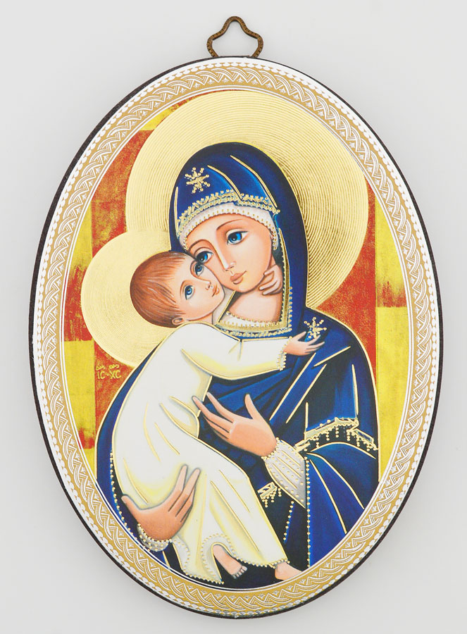 Icone Ovale Vierge de Tendresse - 15cm (pic 1)