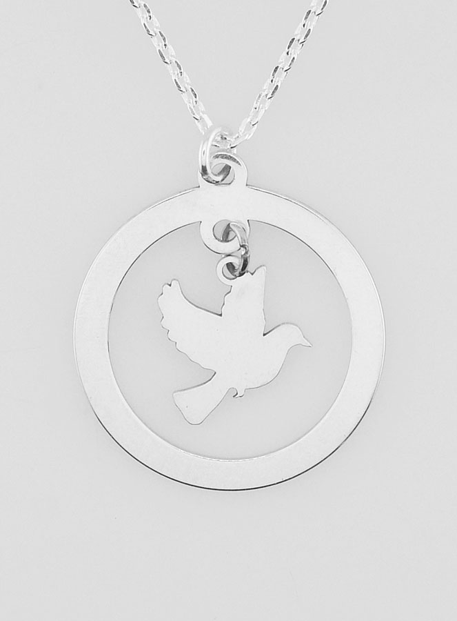 Collier Religieux en Argent Massif - Pampille Colombe (pic 1)