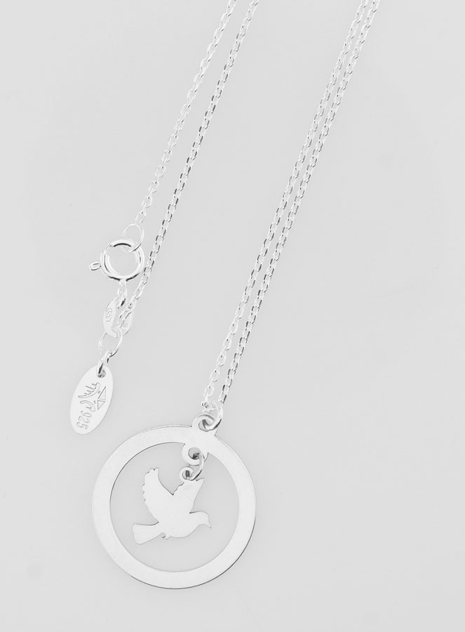 Collier Religieux en Argent Massif - Pampille Colombe (pic 2)