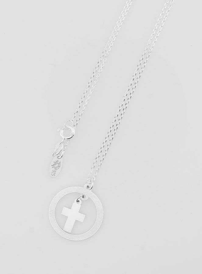 Collier Religieux en Argent Massif - Pampille Croix (pic 2)