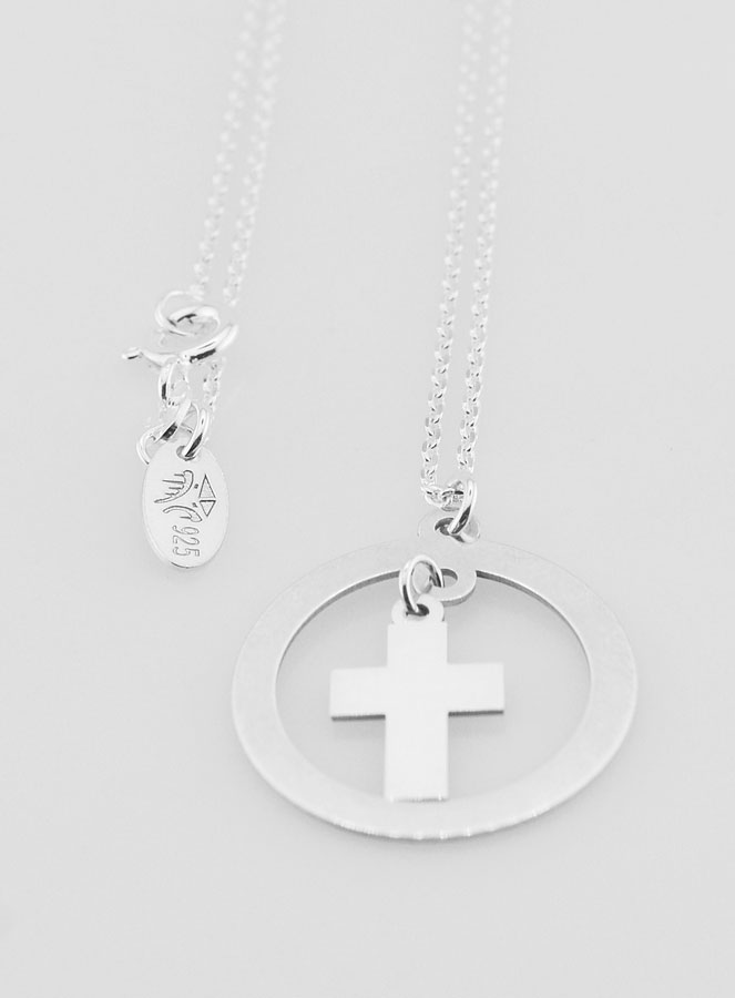 Collier Religieux en Argent Massif - Pampille Croix (pic 3)