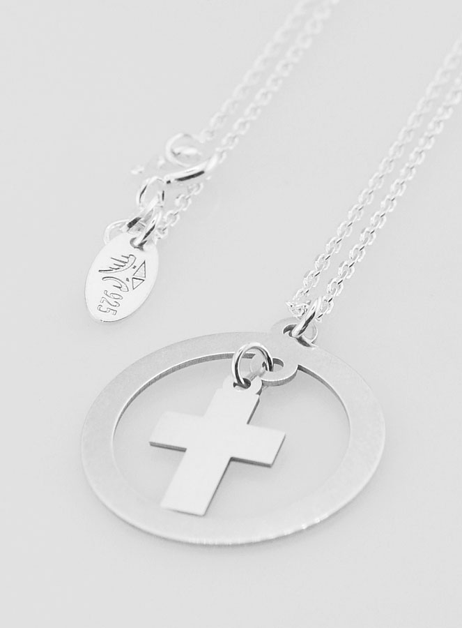 Collier Religieux en Argent Massif - Pampille Croix (pic 4)