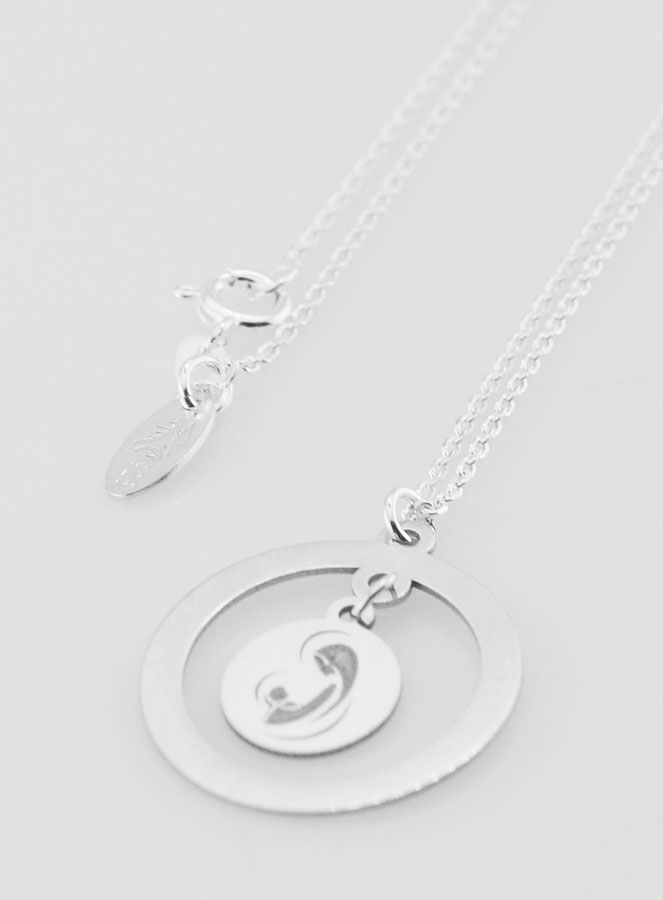 Collier Religieux en Argent - Pampille Vierge à l'Enfant Moderne (pic 4)