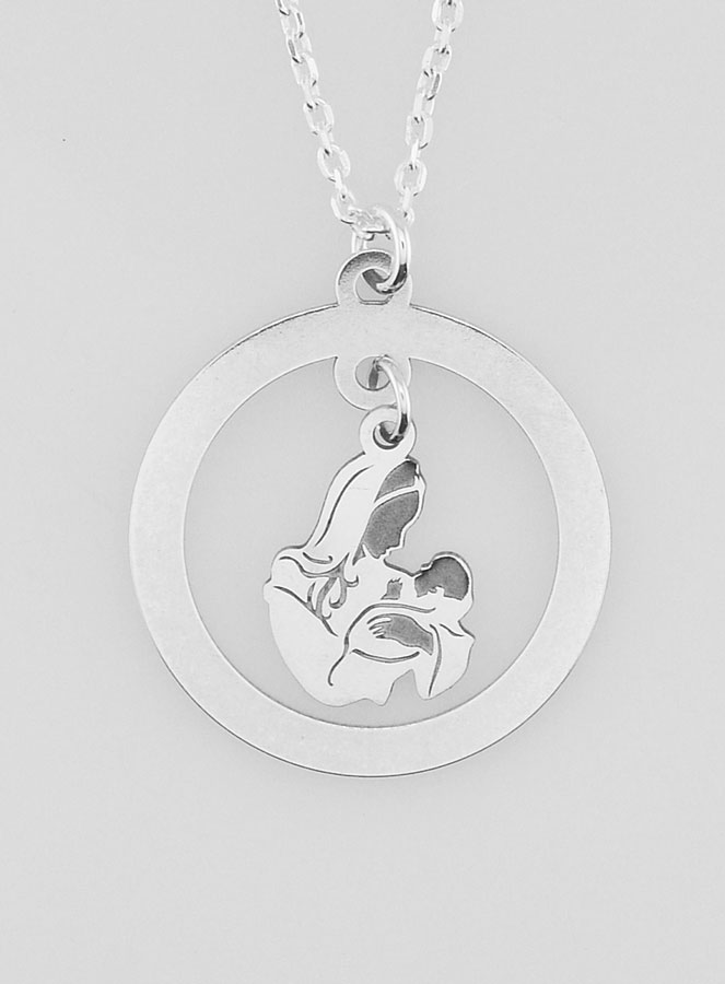 Collier Religieux en Argent - Pampille Vierge de Tendresse (pic 1)