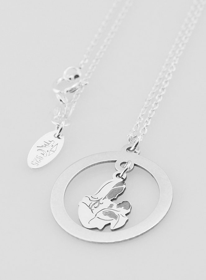 Collier Religieux en Argent - Pampille Vierge de Tendresse (pic 2)