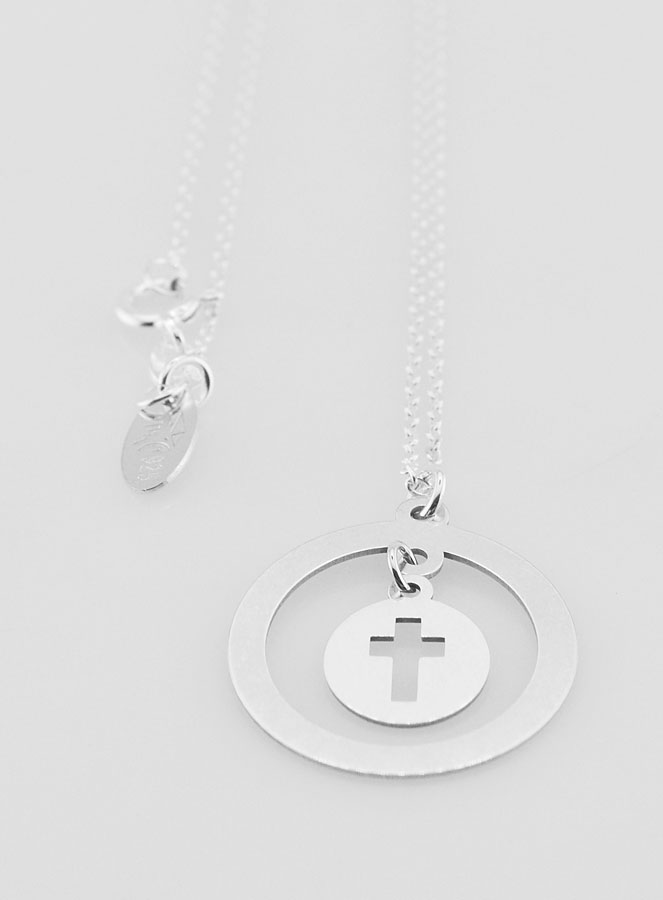 Collier Religieux en Argent Massif - Pampille Croix Ajourée (pic 3)