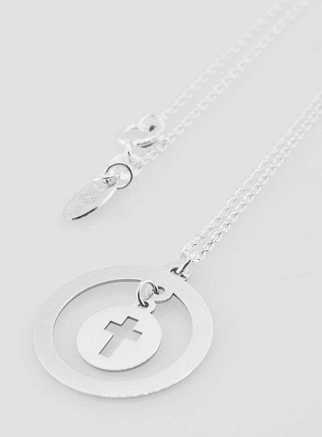 Collier Religieux en Argent Massif - Pampille Croix Ajourée (pic 4)