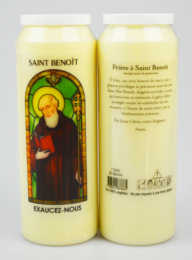 Bougie de Neuvaine Saint Benoît avec Prière au dos (pic 1)
