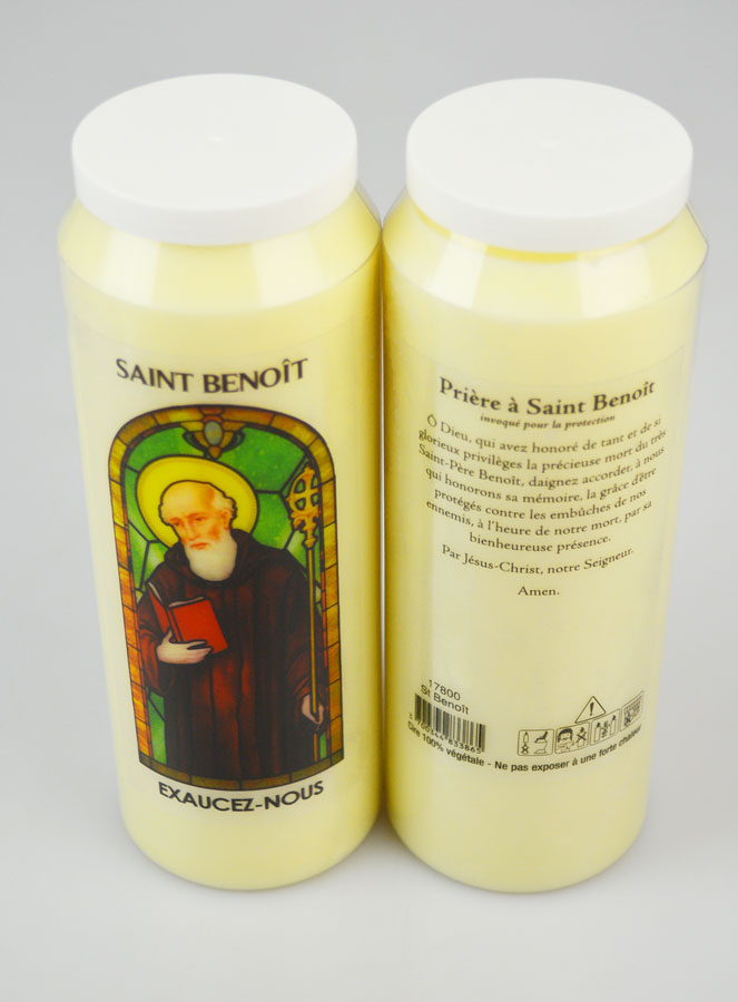 Bougie de Neuvaine Saint Benoît avec Prière au dos (pic 2)
