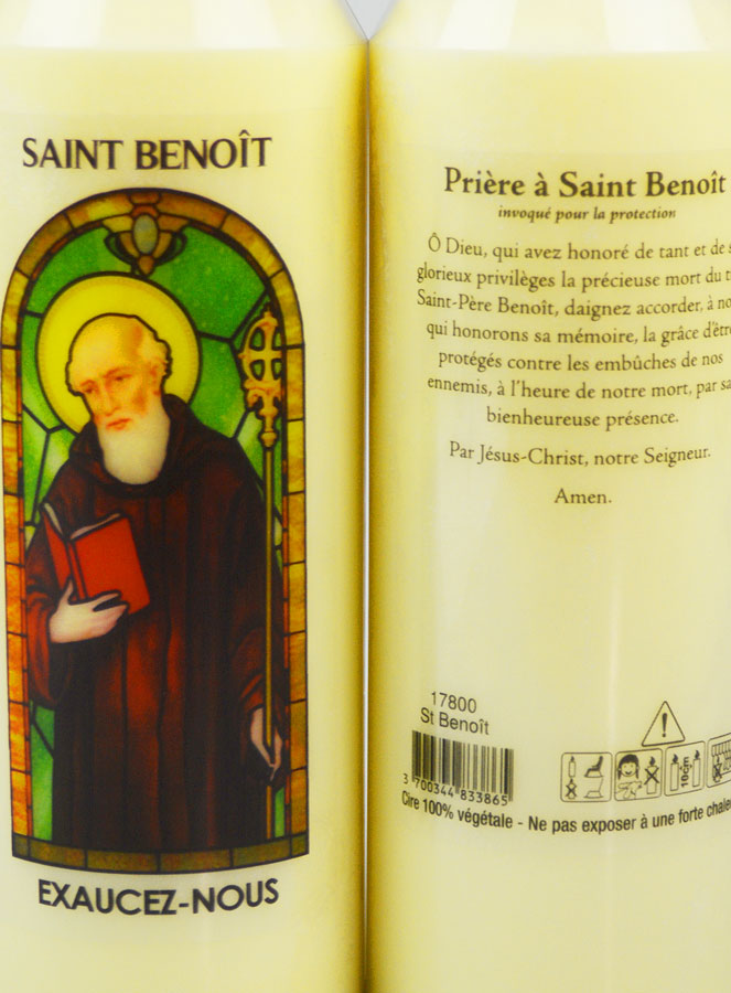 Bougie de Neuvaine Saint Benoît avec Prière au dos (pic 3)