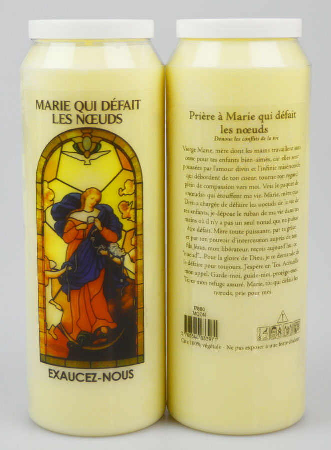 Bougie Neuvaine Marie qui Défait les Noeuds avec Prière au dos (pic 1)