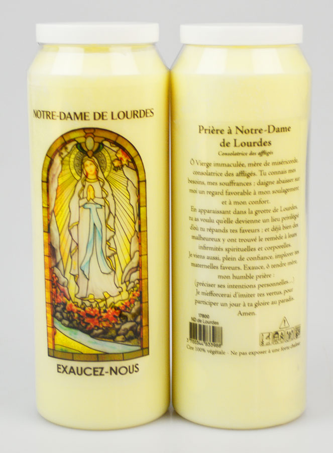 Bougie de Neuvaine Notre Dame de Lourdes avec Prière au dos (pic 1)
