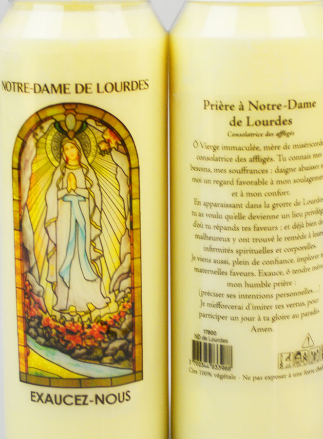 Bougie de Neuvaine Notre Dame de Lourdes avec Prière au dos (pic 3)