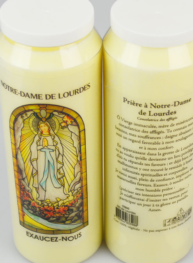 Bougie de Neuvaine Notre Dame de Lourdes avec Prière au dos (pic 4)