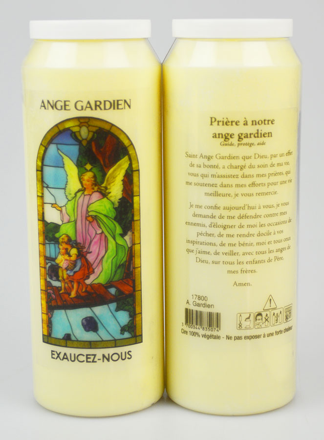 Bougie de Neuvaine Ange-Gardien avec Prière au dos (pic 1)