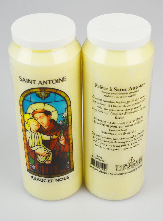Bougie de Neuvaine Saint Antoine avec Prière au dos (pic 2)