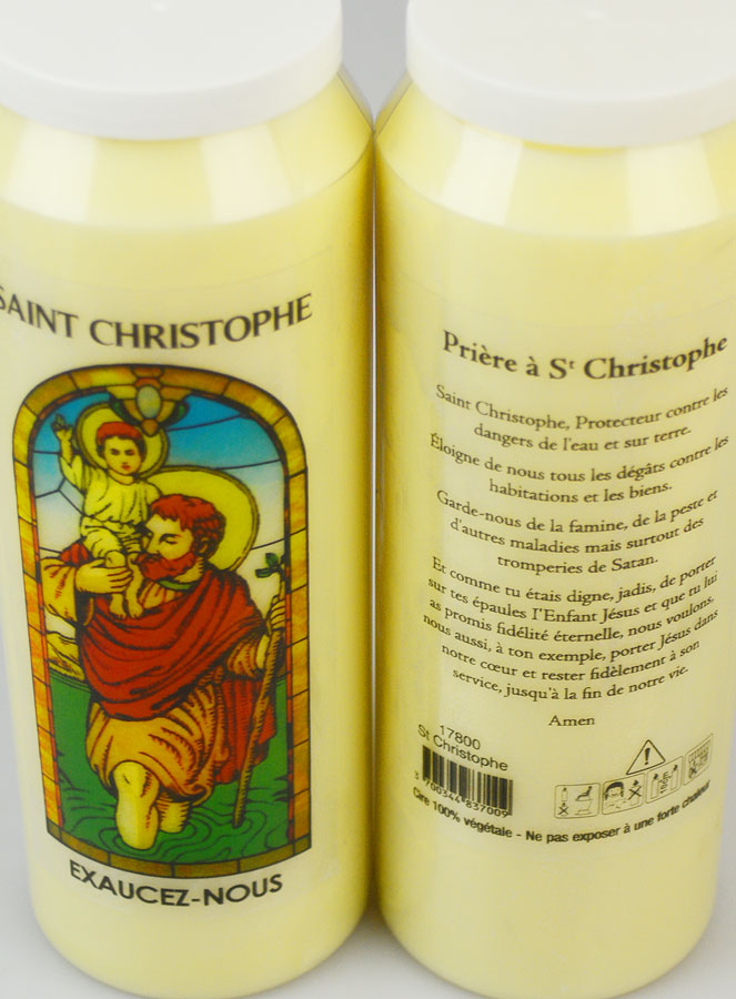 Bougie de Neuvaine Saint Christophe avec Prière au dos (pic 4)