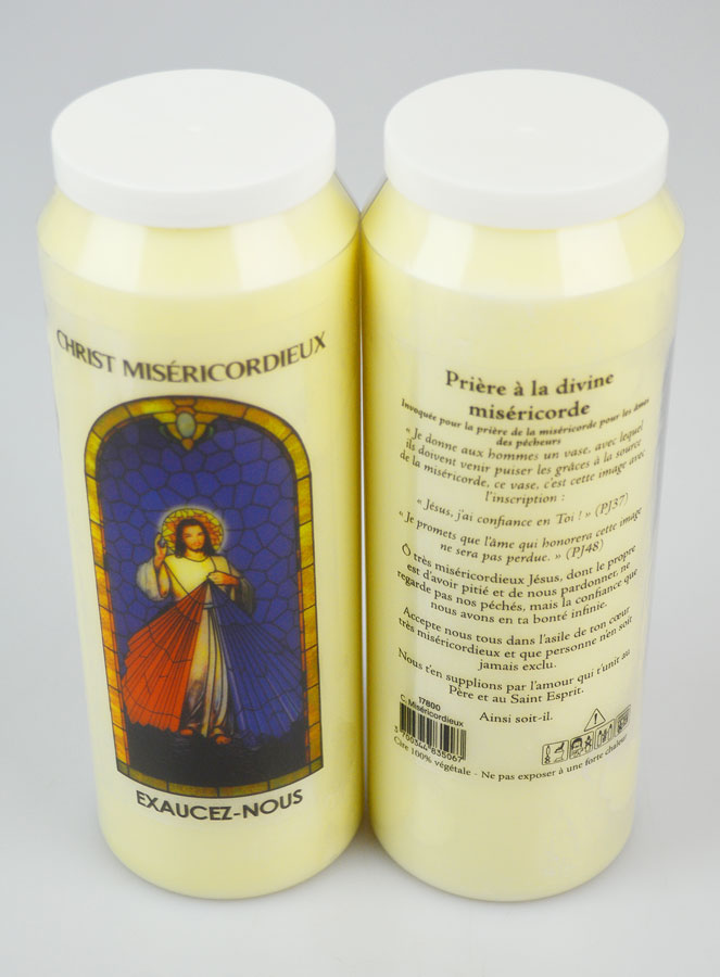 Bougie de Neuvaine Christ Miséricordieux avec Prière au dos (pic 2)