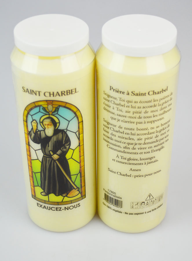 Bougie de Neuvaine Saint Charbel avec Prière au dos (pic 2)