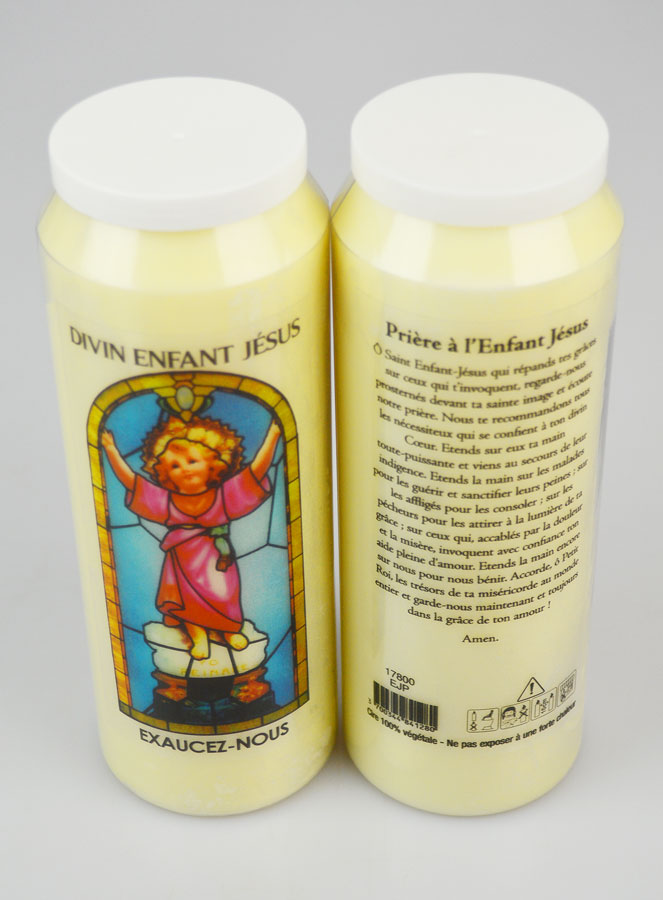 Bougie de Neuvaine Enfant Jésus avec Prière au dos (pic 2)