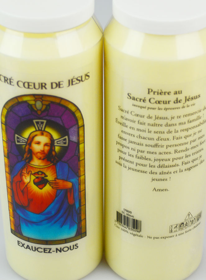 Bougie de Neuvaine Sacré Coeur de Jésus avec Prière au dos (pic 4)
