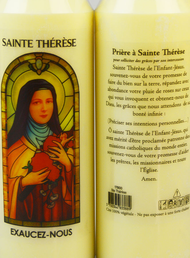 Bougie de Neuvaine Sainte Thérèse avec Prière au dos (pic 4)