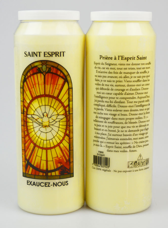 Bougie de Neuvaine Saint Esprit avec Prière au dos (pic 1)