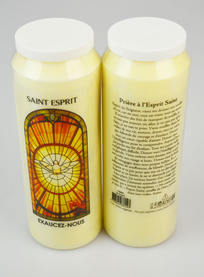 Bougie de Neuvaine Saint Esprit avec Prière au dos (pic 2)