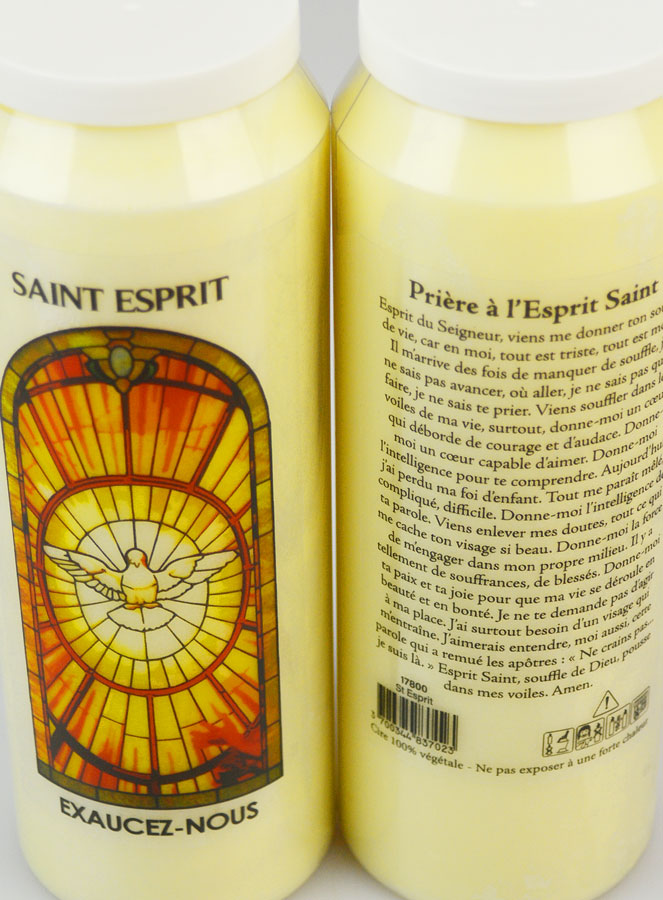 Bougie de Neuvaine Saint Esprit avec Prière au dos (pic 4)