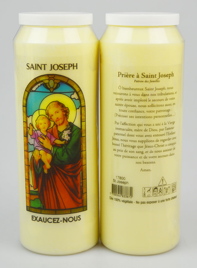 Bougie de Neuvaine Saint Joseph avec Prière au dos (pic 1)