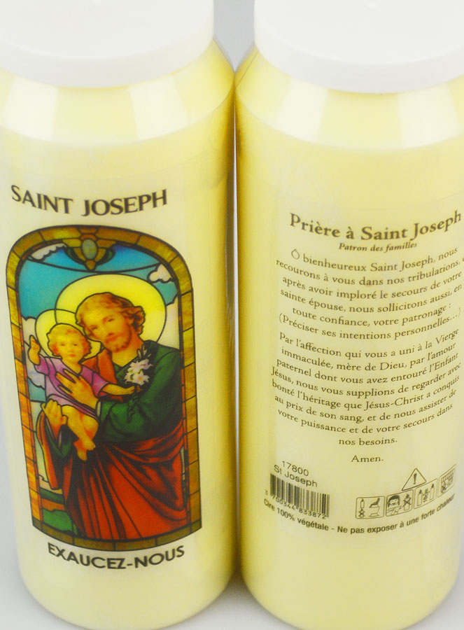 Bougie de Neuvaine Saint Joseph avec Prière au dos (pic 3)