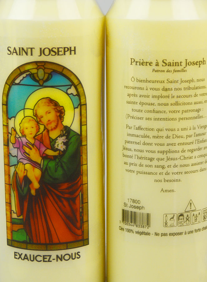 Bougie de Neuvaine Saint Joseph avec Prière au dos (pic 4)