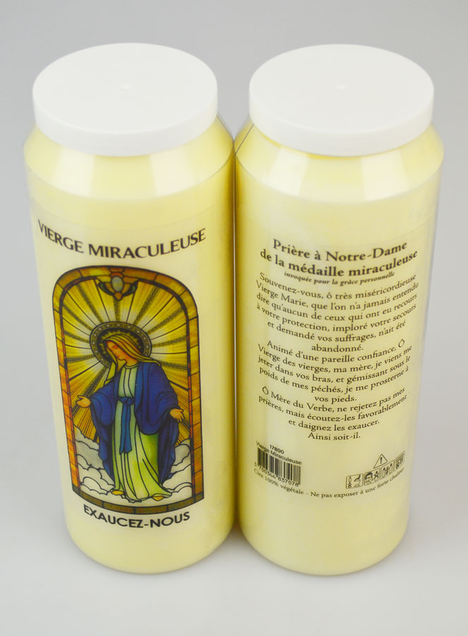 Bougie de Neuvaine Vierge Miraculeuse avec Prière au dos (pic 2)