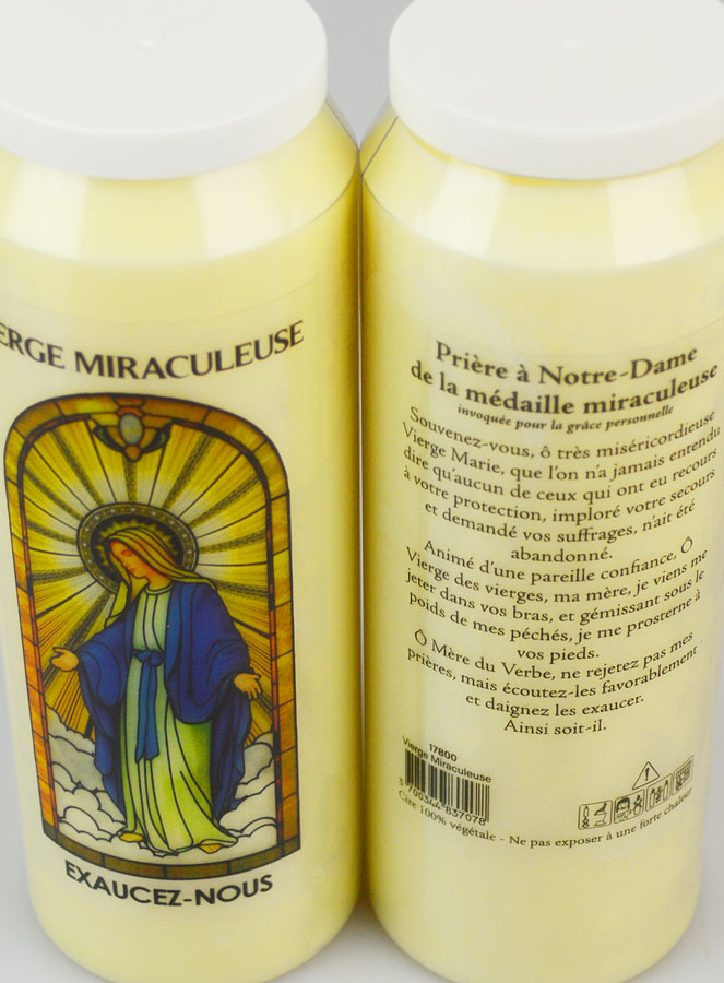 Bougie de Neuvaine Vierge Miraculeuse avec Prière au dos (pic 4)