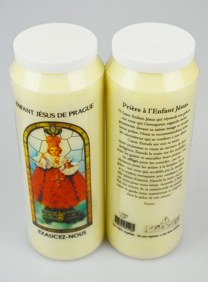 Bougie de Neuvaine Enfant Jésus de Prague avec Prière au dos (pic 2)