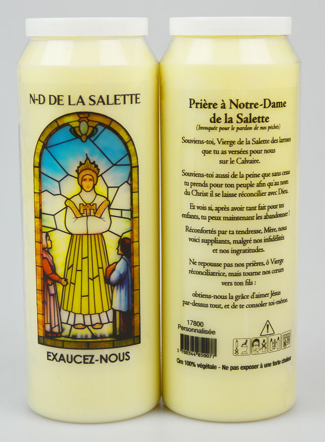 Bougie de Neuvaine Notre Dame de la Salette avec Prière au dos (pic 1)