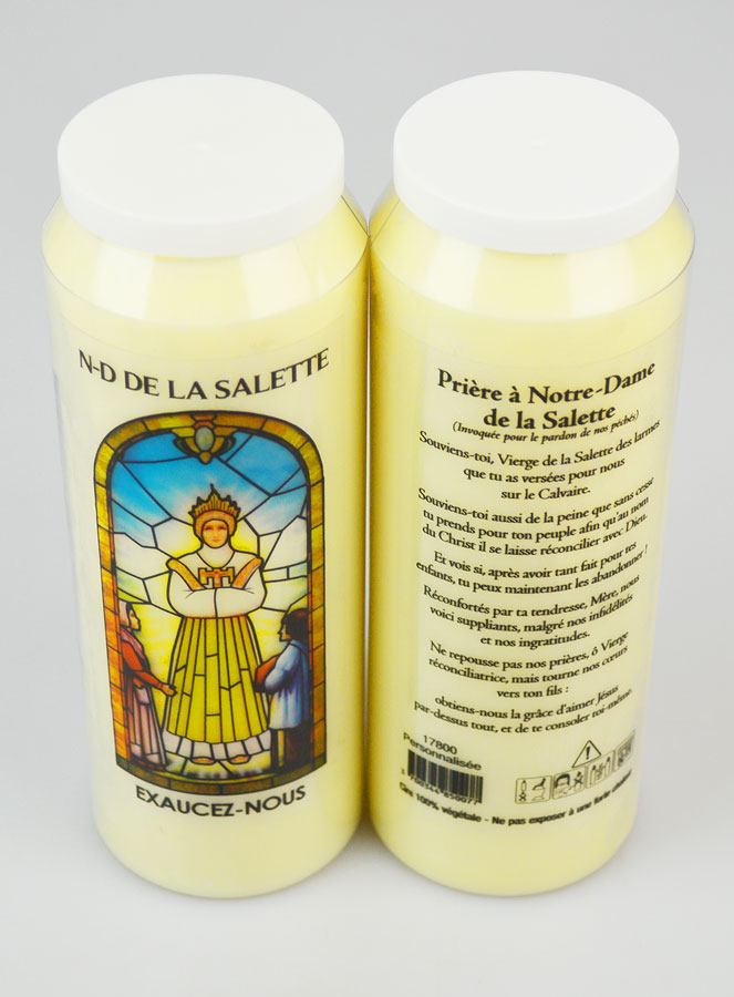 Bougie de Neuvaine Notre Dame de la Salette avec Prière au dos (pic 2)