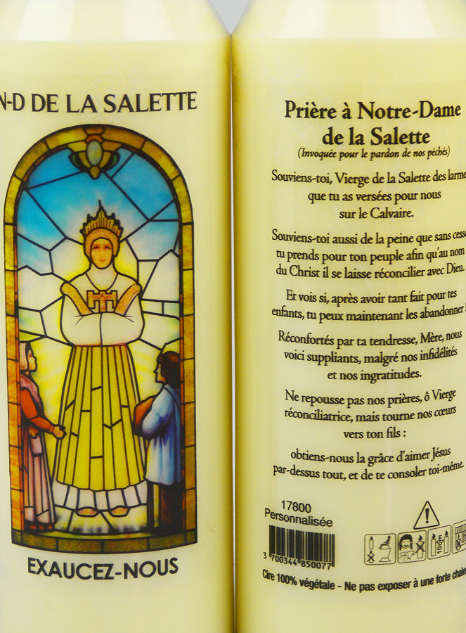 Bougie de Neuvaine Notre Dame de la Salette avec Prière au dos (pic 3)