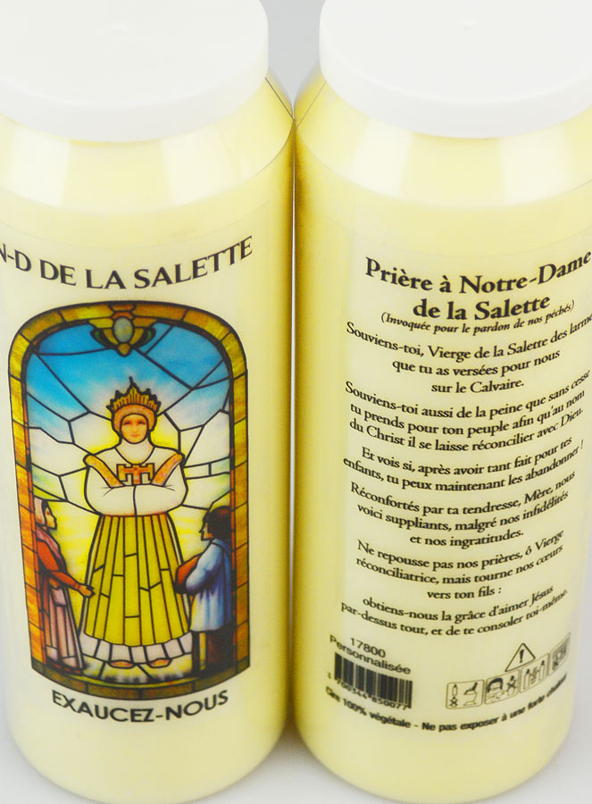 Bougie de Neuvaine Notre Dame de la Salette avec Prière au dos (pic 4)