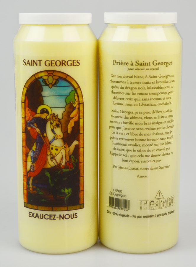 Bougie de Neuvaine Saint Georges avec Prière au dos (pic 1)
