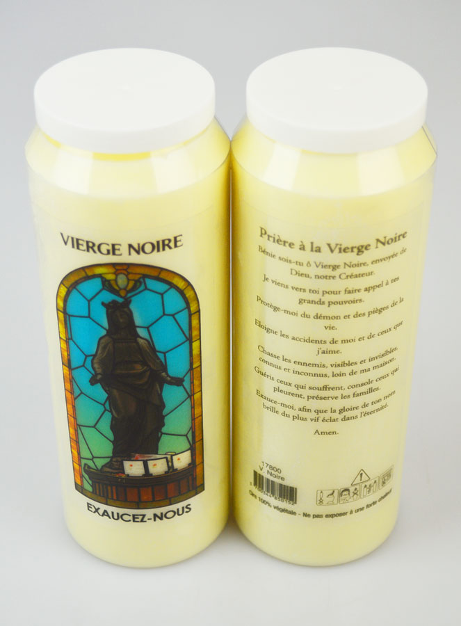 Bougie de Neuvaine Vierge Noire avec Prière au dos (pic 2)