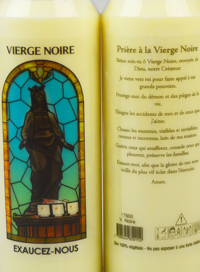 Bougie de Neuvaine Vierge Noire avec Prière au dos (pic 3)