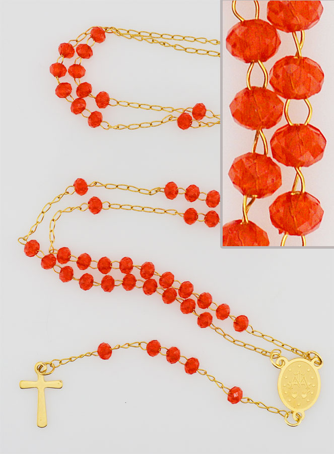 Chapelet Cristal Notre Dame de Guadalupe - Rouge (pic 1)