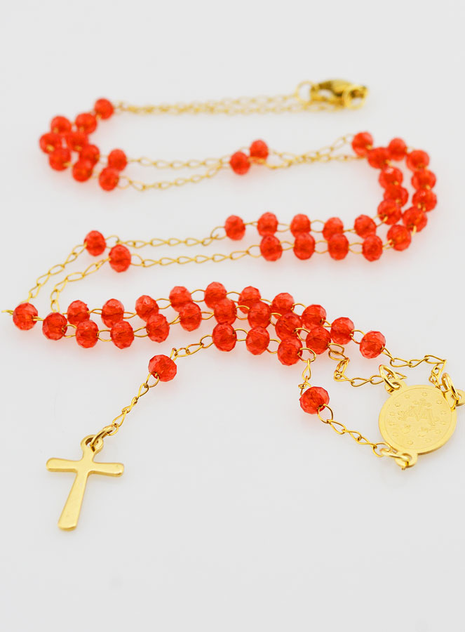 Chapelet Cristal Notre Dame de Guadalupe - Rouge (pic 2)