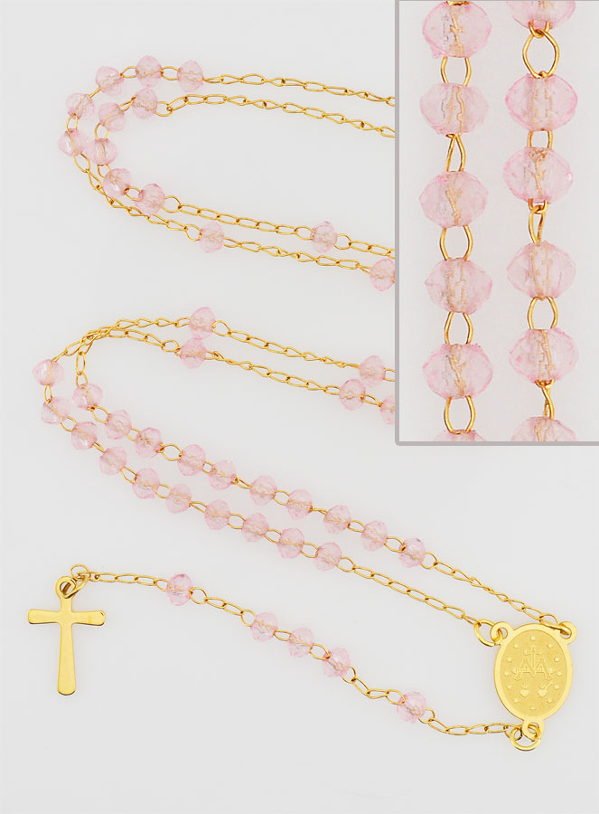 Chapelet Cristal Notre Dame de Guadalupe - Rose (pic 1)