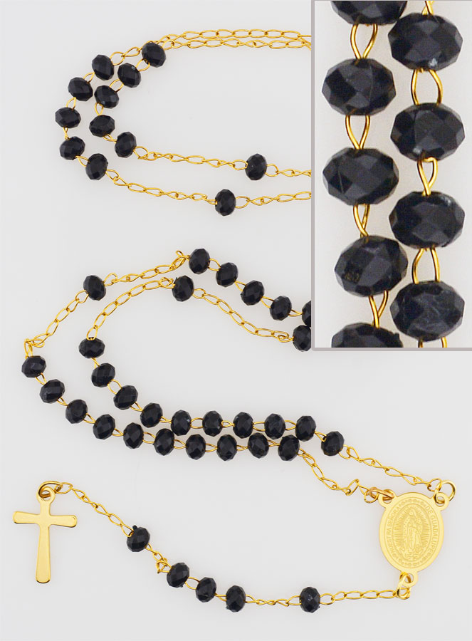 Chapelet Cristal Notre Dame de Guadalupe - Noir (pic 1)