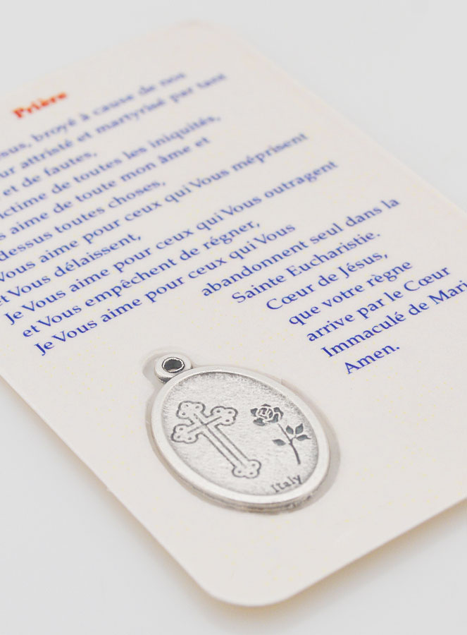 Carte de Prière & Médaille - Sacré Coeur de Jésus (pic 3)