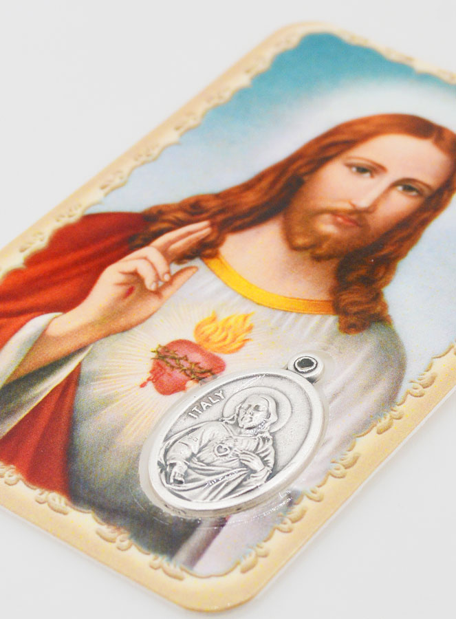 Carte de Prière & Médaille - Sacré Coeur de Jésus (pic 4)