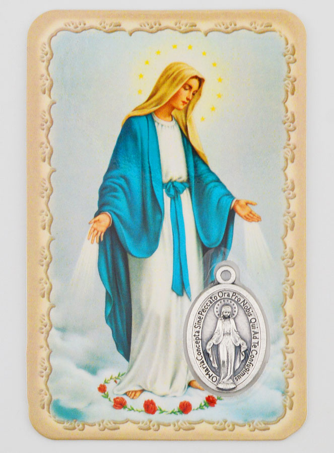 Carte de Prière & Médaille - Vierge Miraculeuse (pic 1)